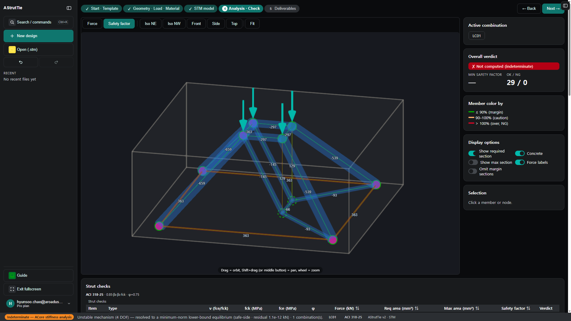 AStrutTie 3D strut-and-tie model