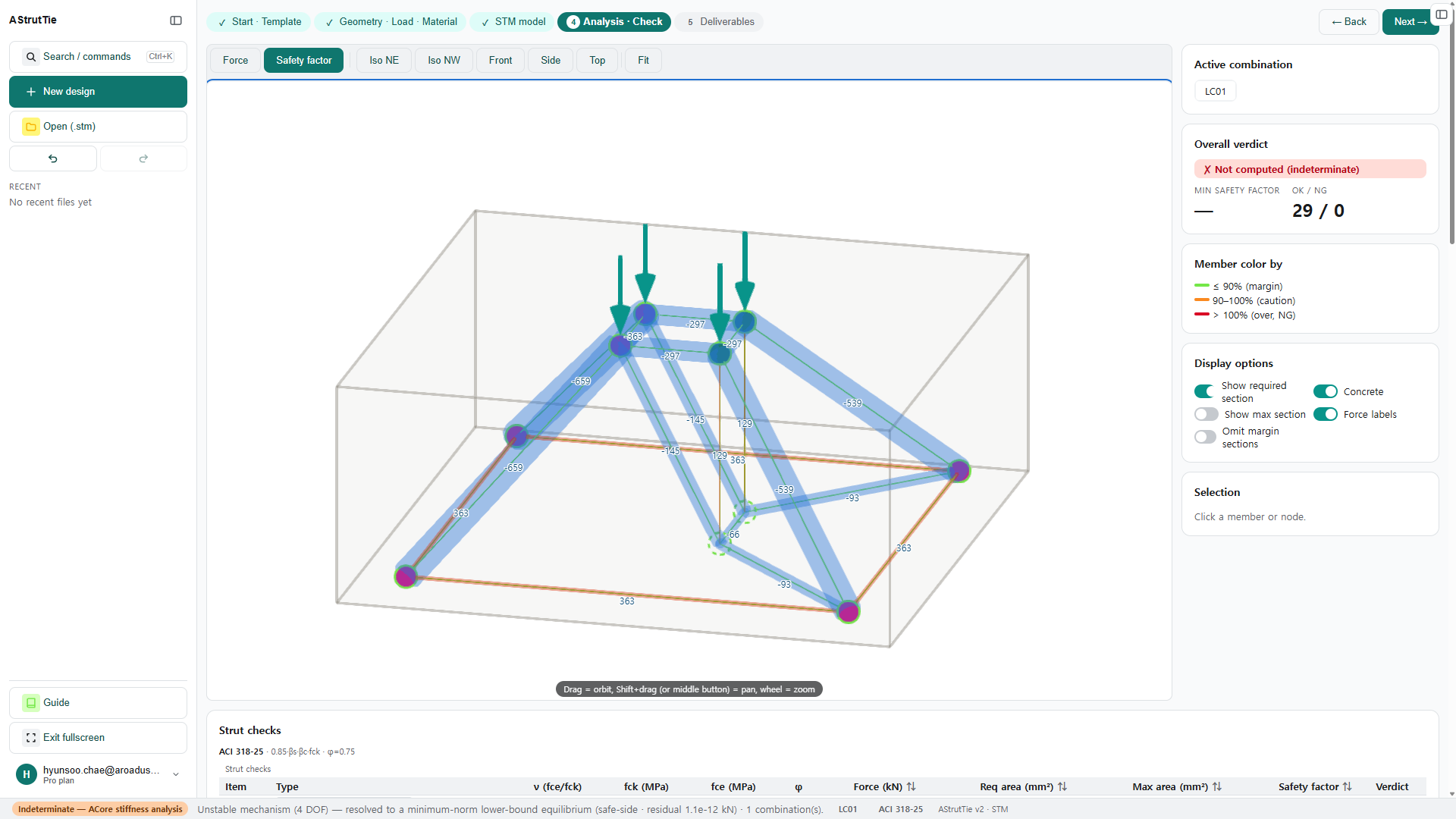 AStrutTie 3D strut-and-tie model